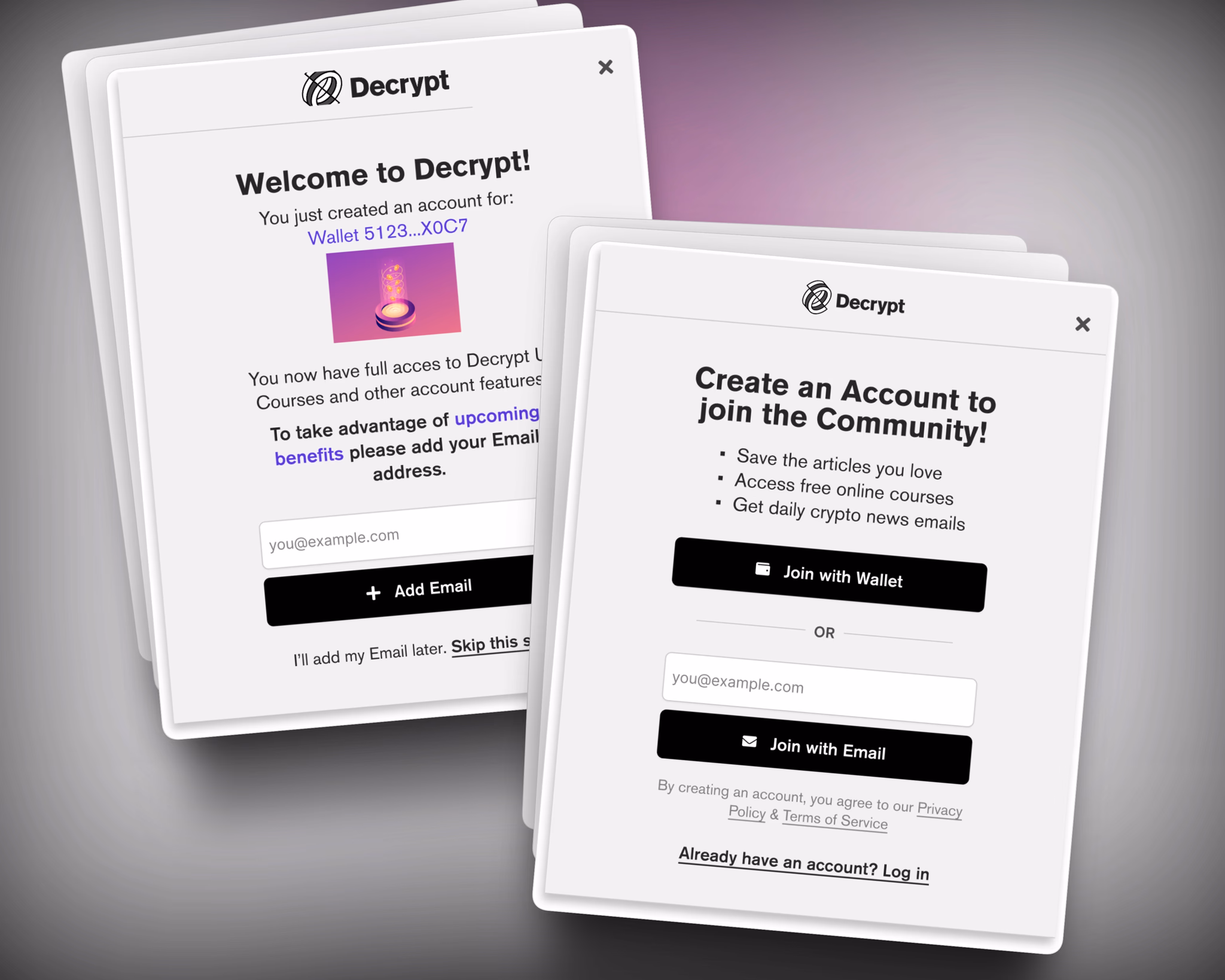 New web3 wallet login
