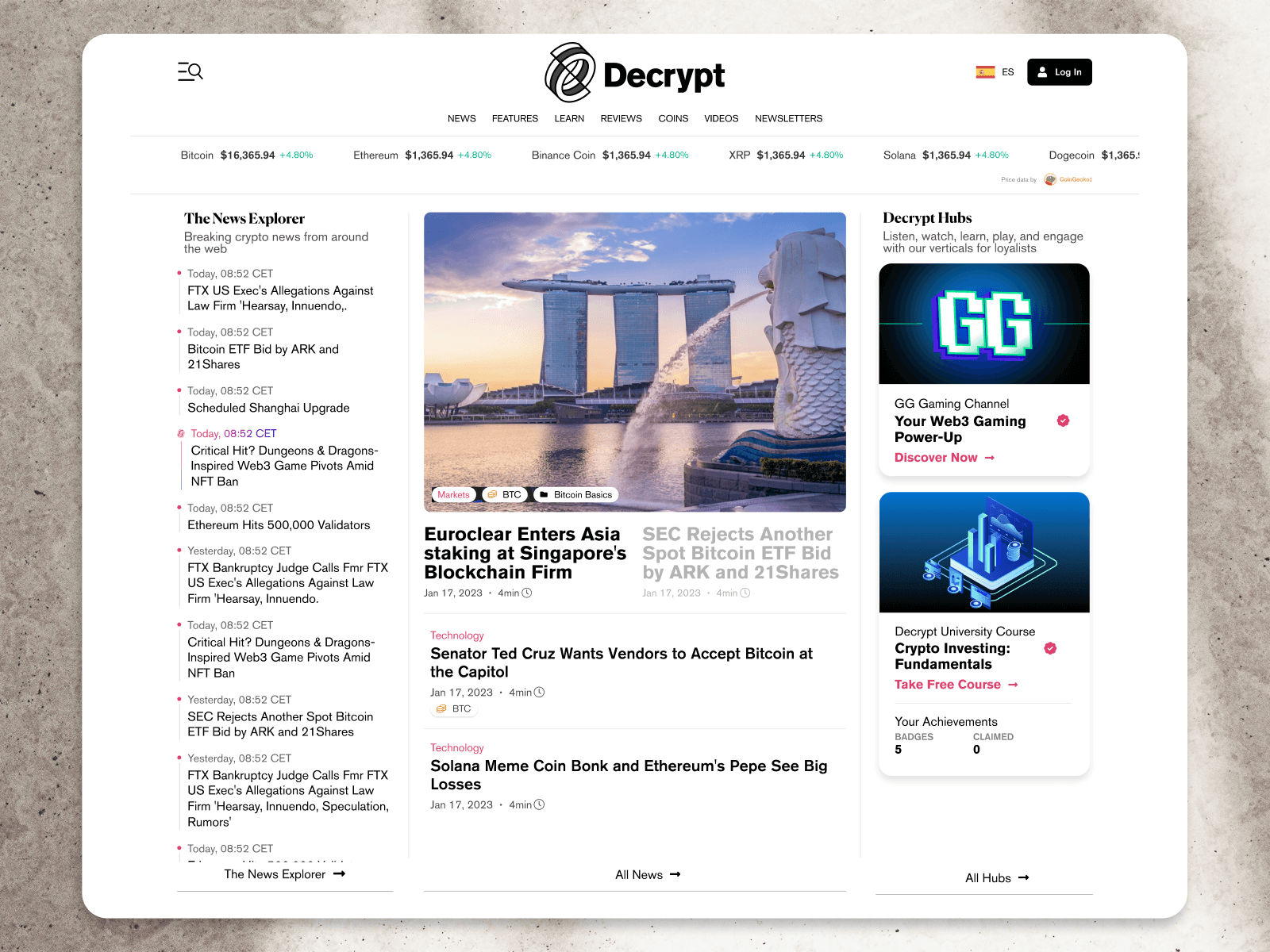 World's #3 Crypto Media Website Redesign