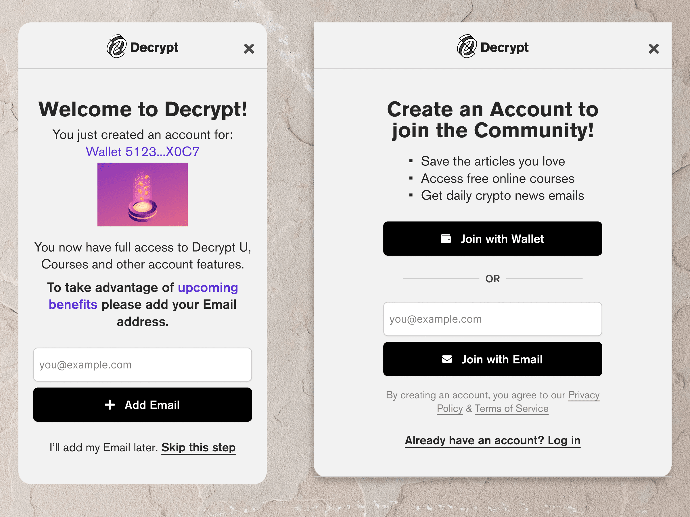 New web3 wallet login