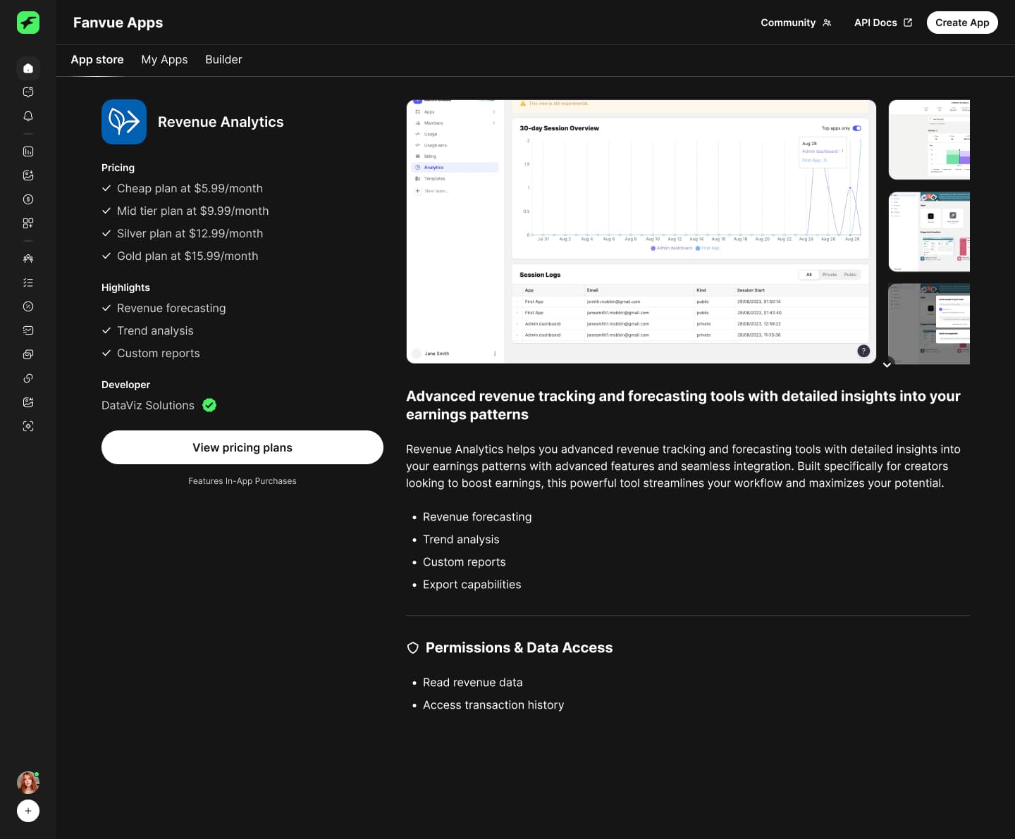 App details — paid app