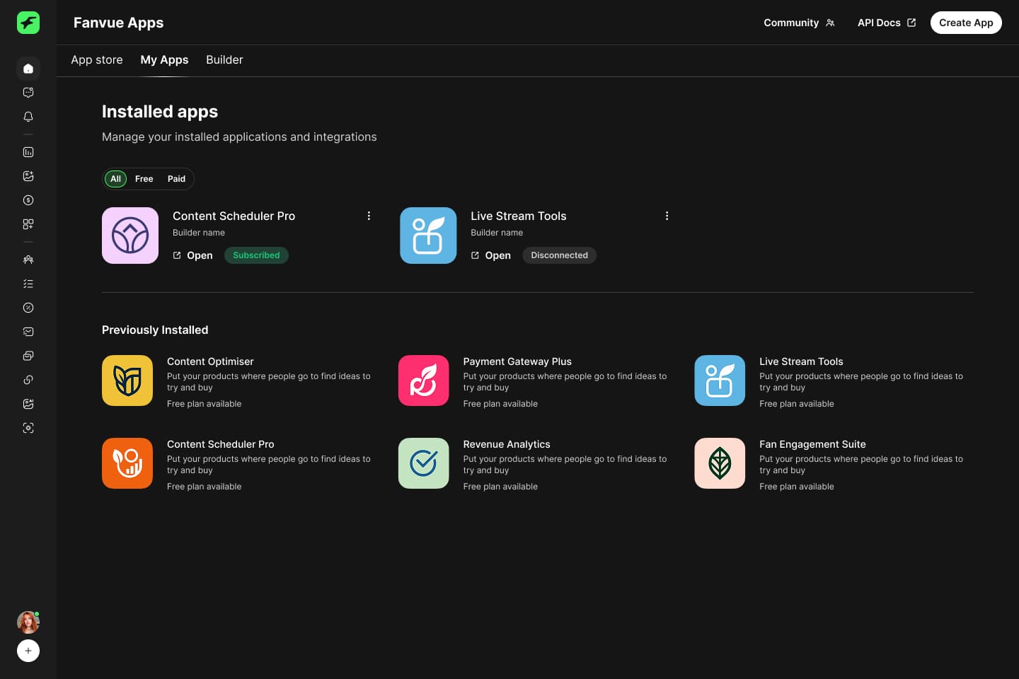 My Apps, installed
